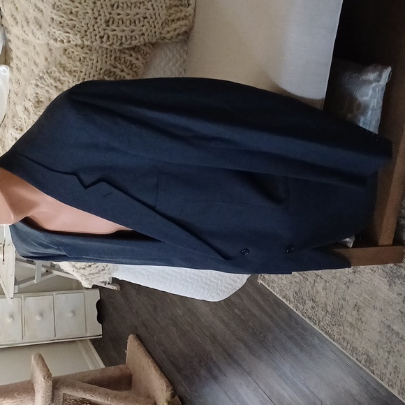 Burberry Vintage Navy Blue 100% Wool Suit Jacket 44 Burberrys - Picture 8 of 16